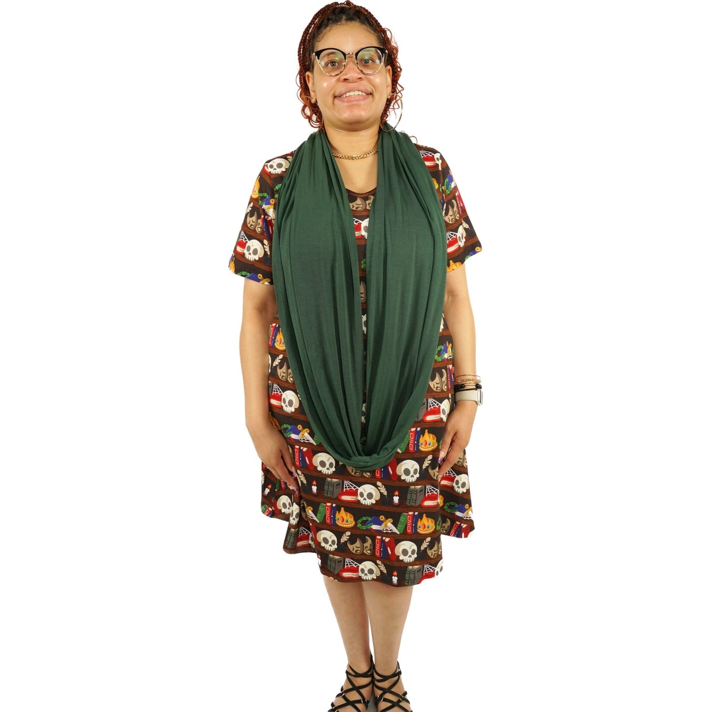 Dark Green Scarf with Pocket