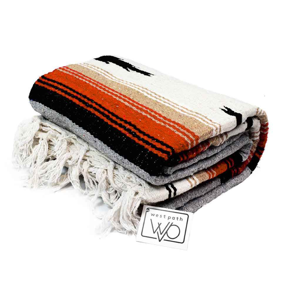 Grey Baja Mexican Diamond Yoga Blanket - Concordia Style Boutique