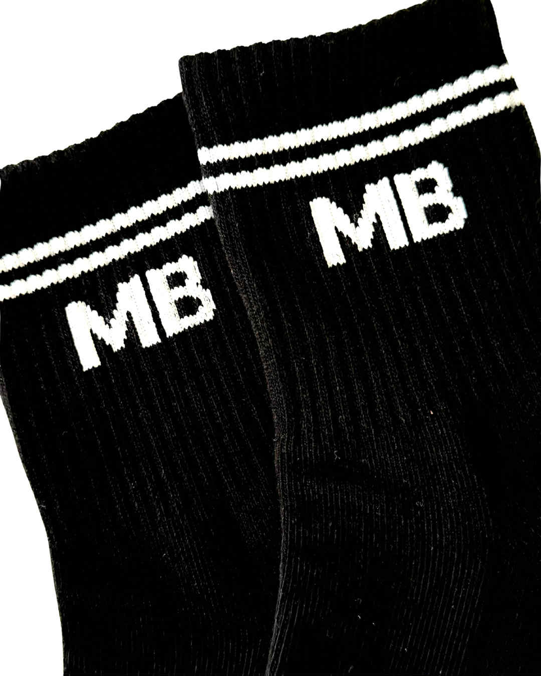 Black & White Stripe Unisex Half Crew Socks Grip Socks