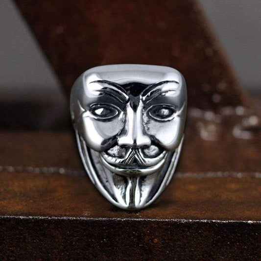 Mask Stainless Steel Skull Ring