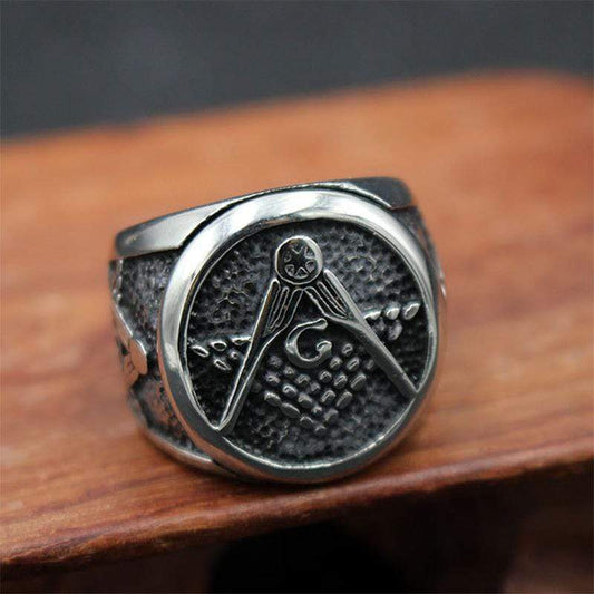 Classic Simple Stainless Steel Masonic Ring