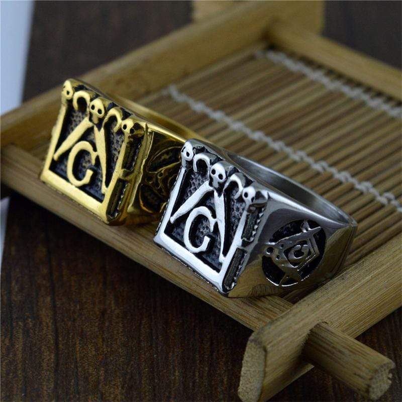 Classic Retro Stainless Steel Masonic Ring