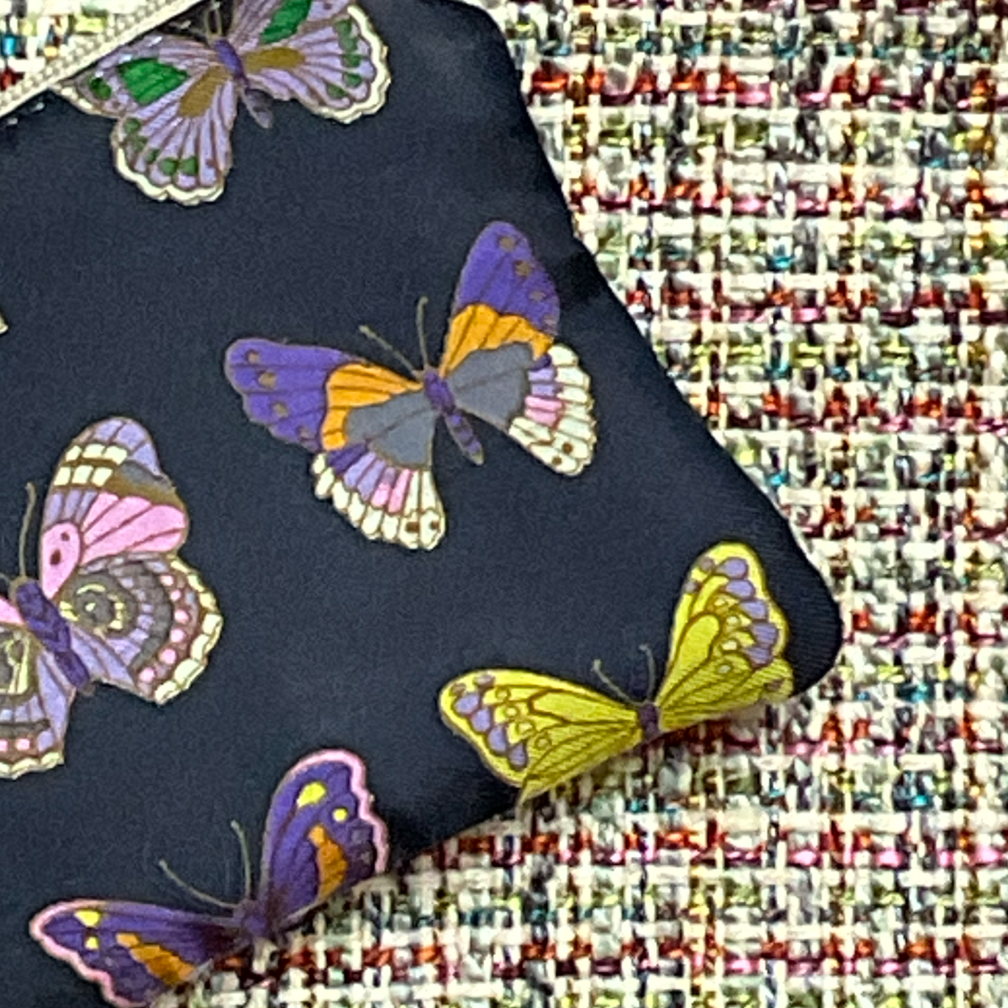 Farfalle Blue Vintage Silk Scarf All-Around Bag