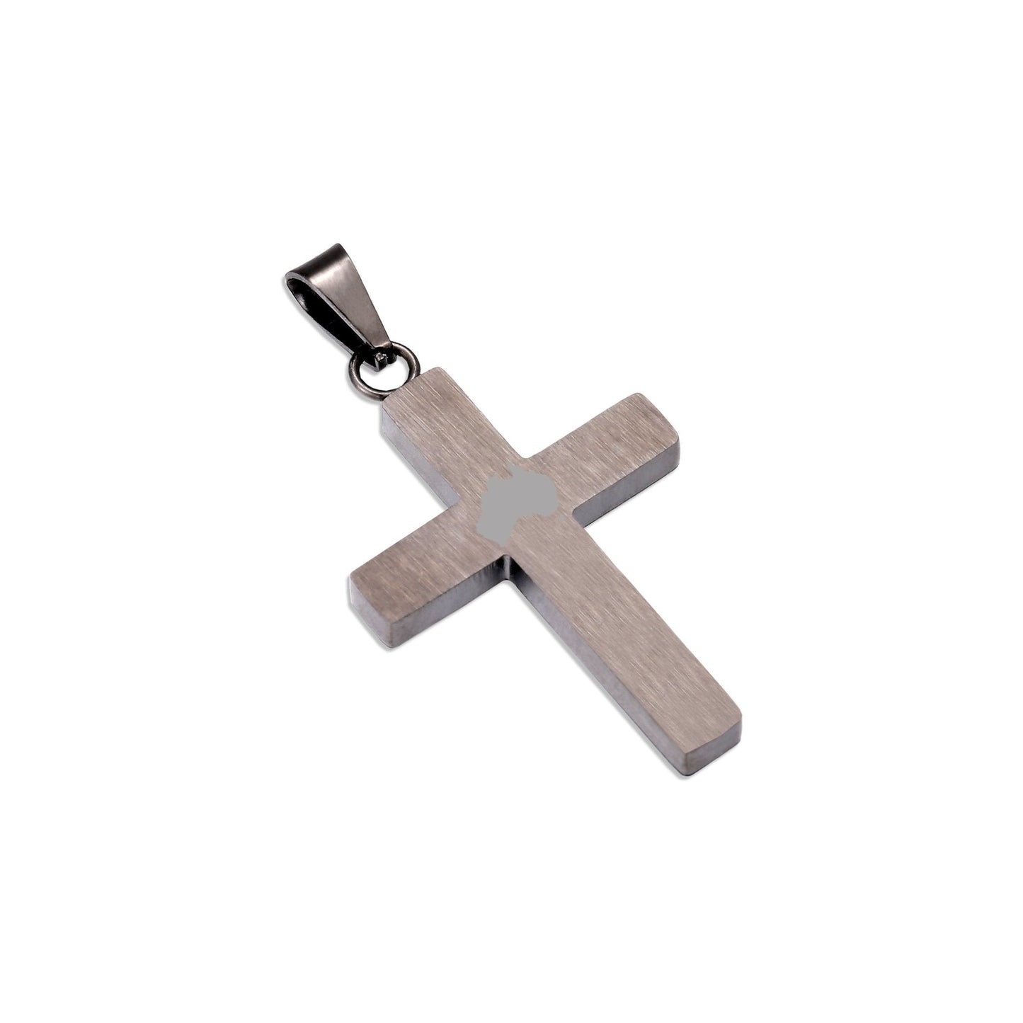 Gum Burl Cross Necklace - Gunmetal