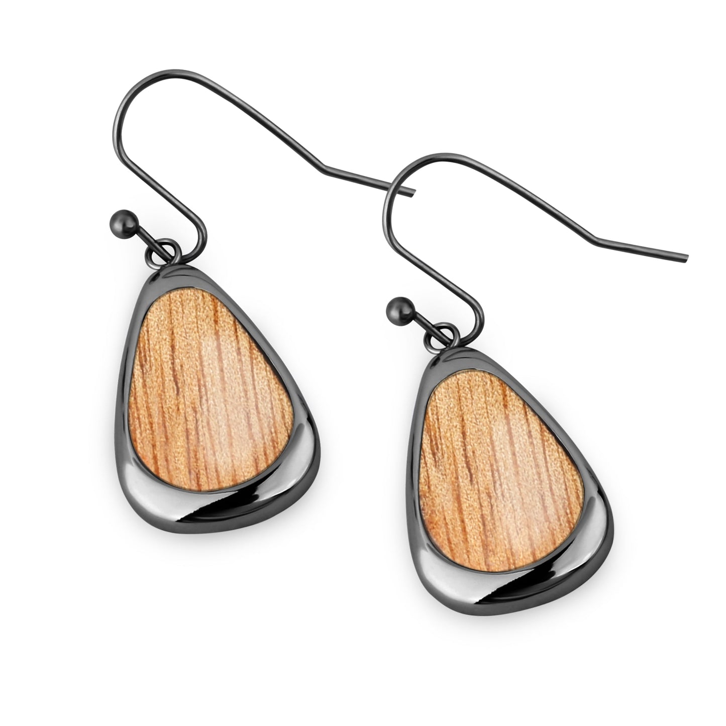 Gum Burl Drop Earrings - Gunmetal