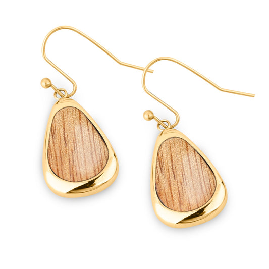 Gum Burl Drop Earrings - Yellow Gold