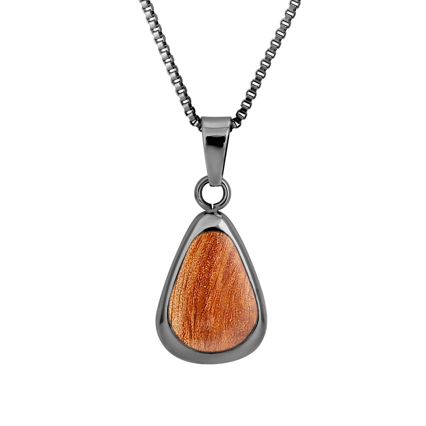 Gum Burl Drop Necklace - Gunmetal