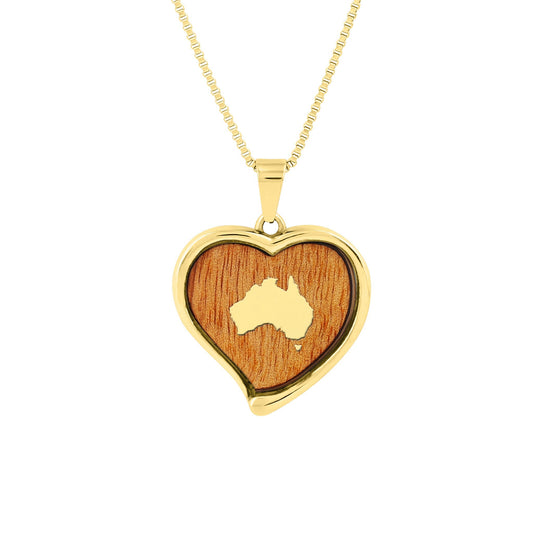 Gum Burl Heart Necklace - Yellow Gold