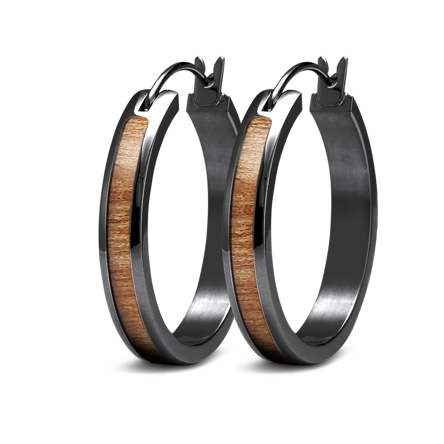 Gum Burl Hoop Earrings - Gunmetal