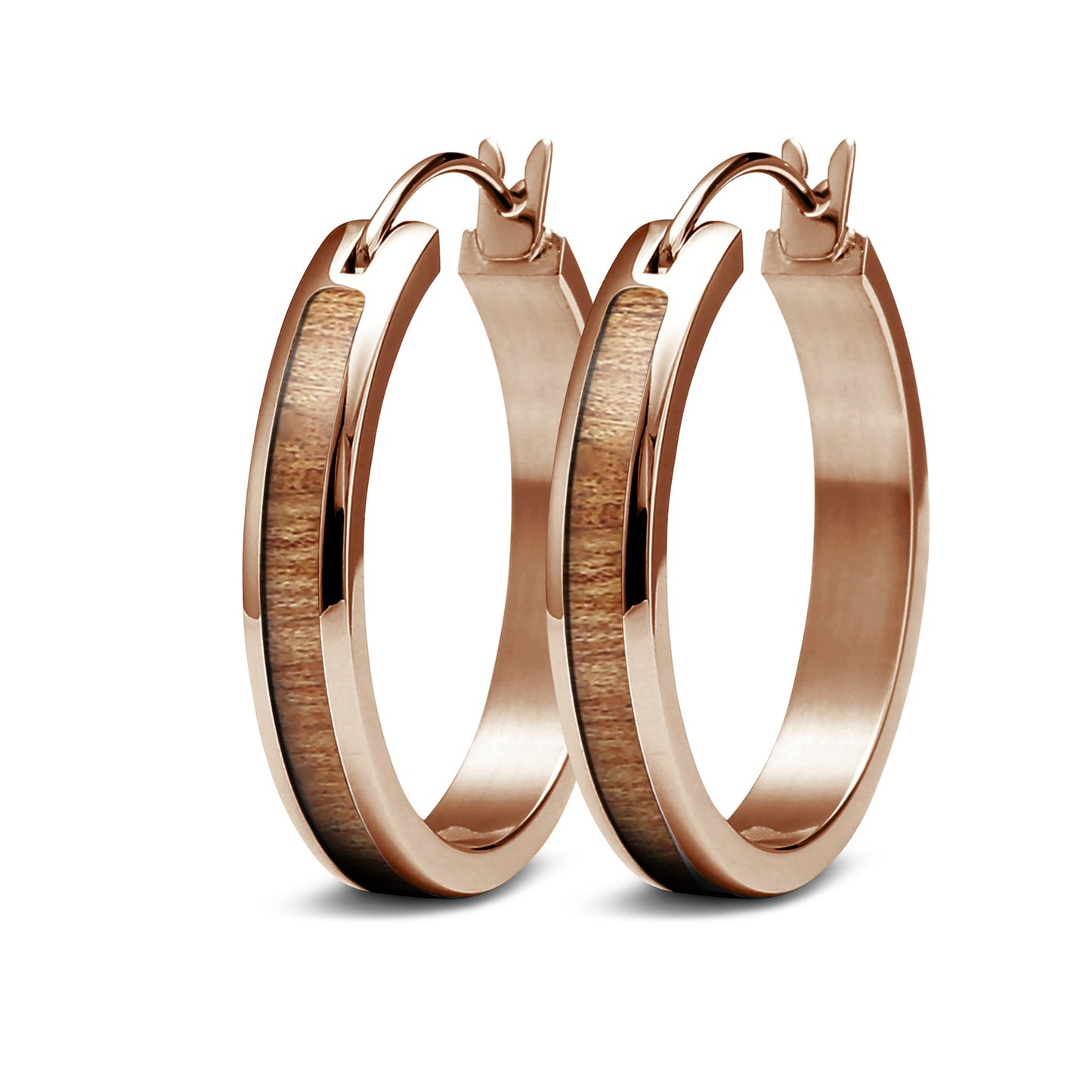 Gum Burl Hoop Earrings - Rose Gold