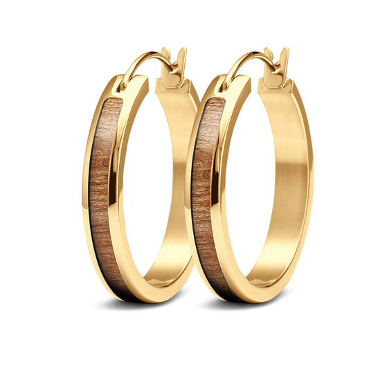 Gum Burl Hoop Earrings - Yellow Gold