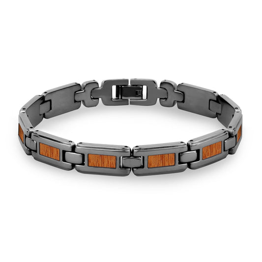 Gum Burl Ladies Link Bracelet - Gunmetal