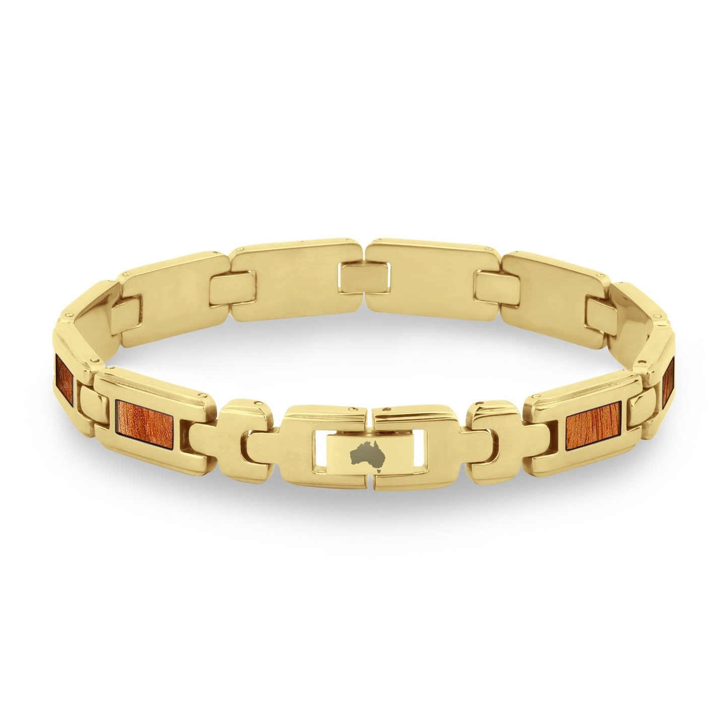 Gum Burl Men's Link Bracelet - Yellow Gold