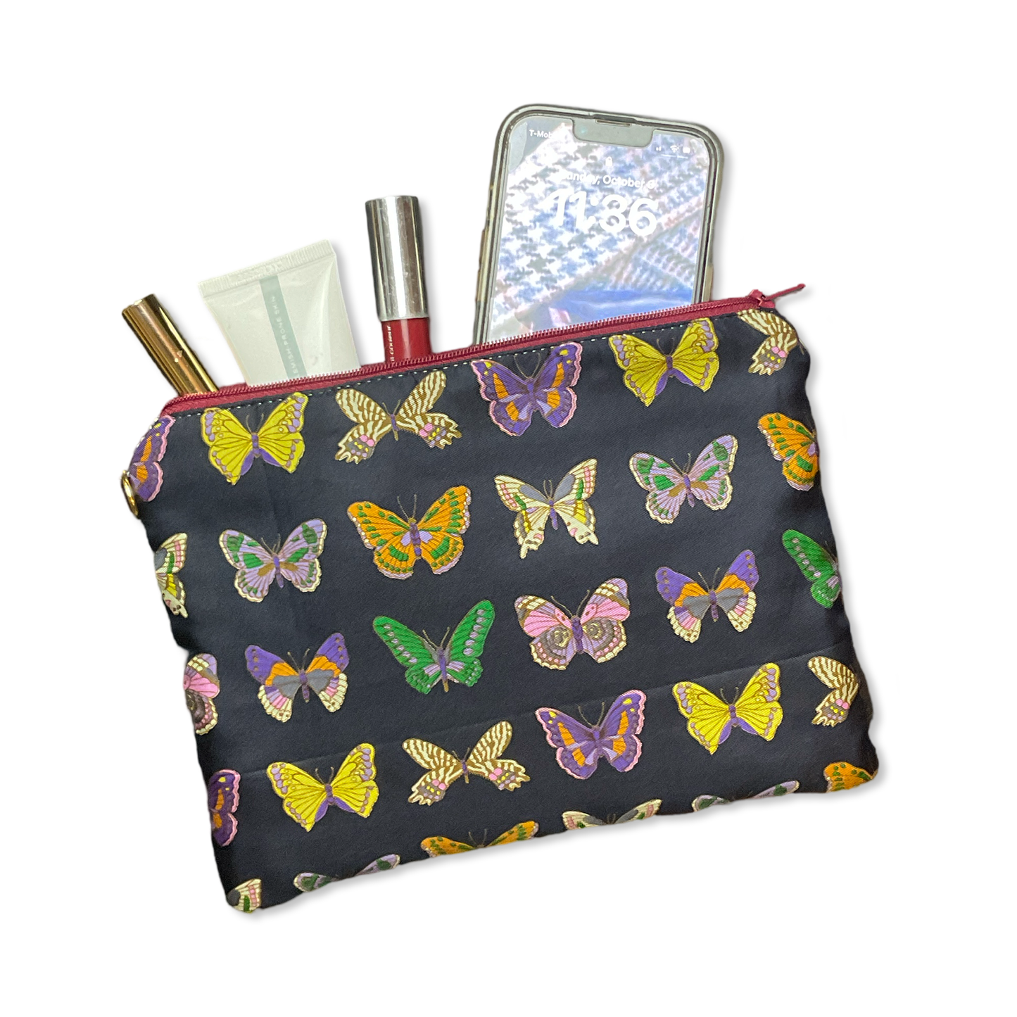 Farfalle Blue Vintage Silk Scarf All-Around Bag