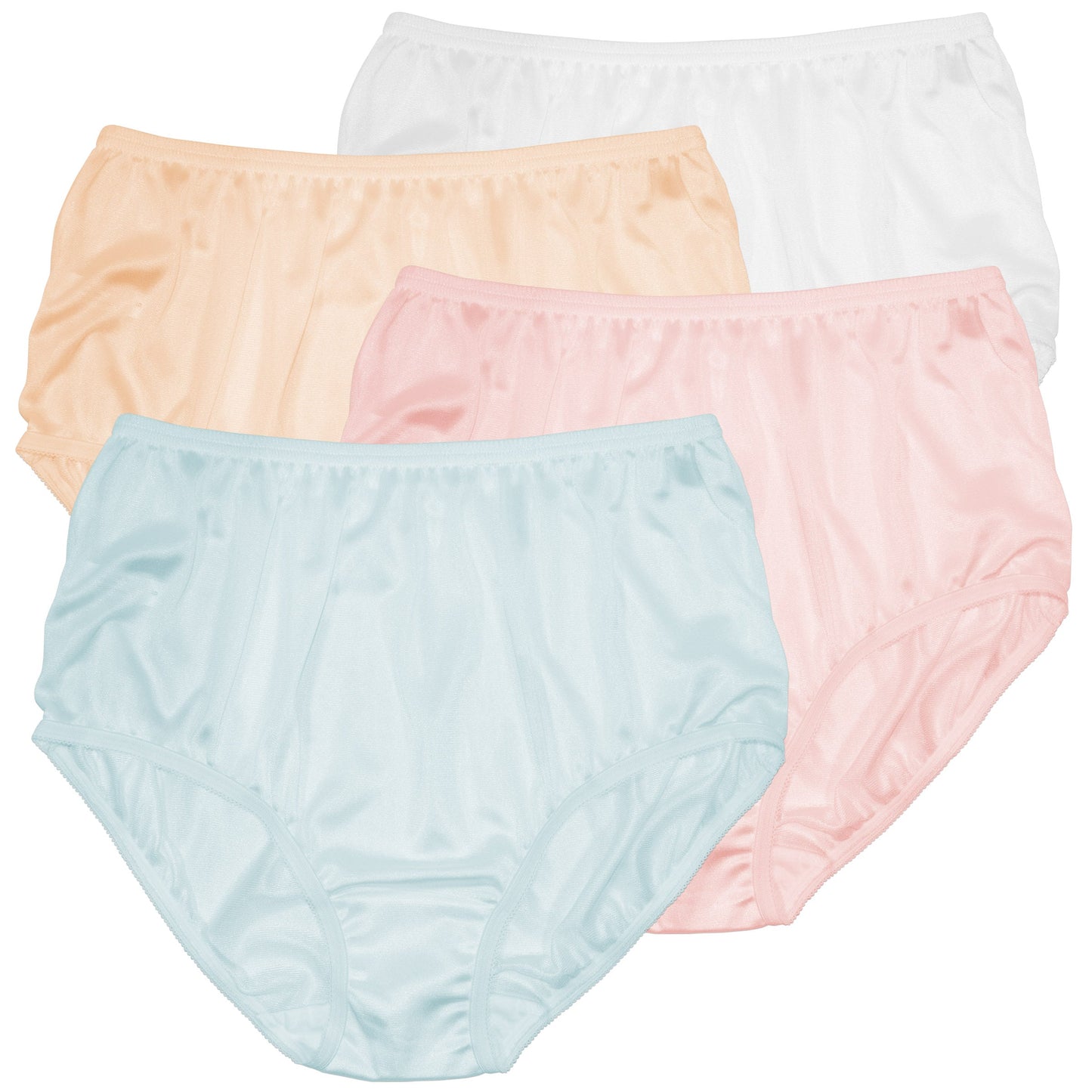 Nylon Brief Panty (Style 331/Plain Jane) 4 Pack in Pastels - Concordia Style Boutique