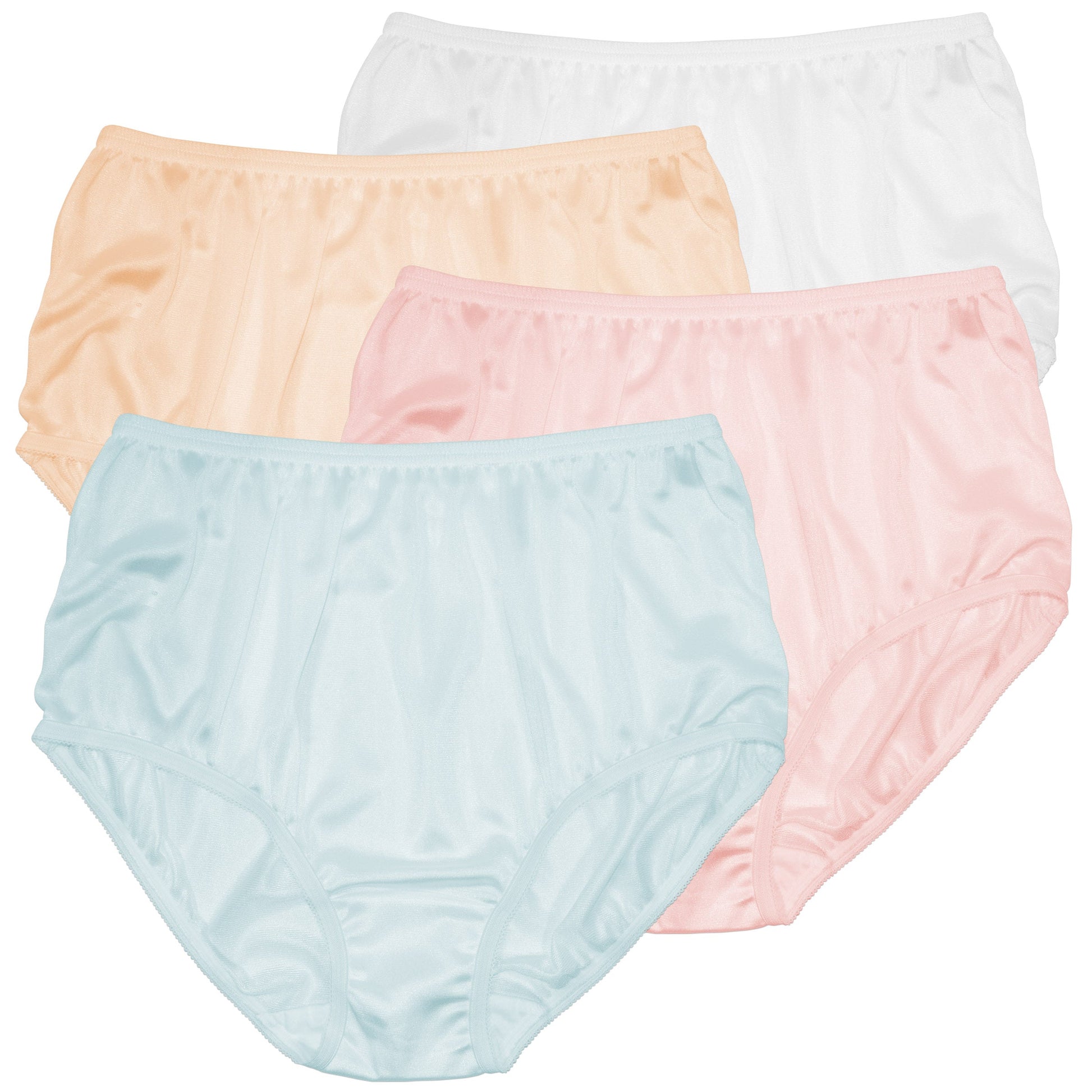 Nylon Brief Panty (Style 331/Plain Jane) 4 Pack in Pastels - Concordia Style Boutique