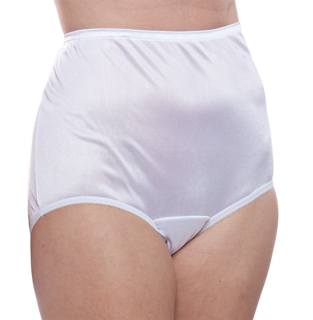 Nylon Brief Panty (Style 331/Plain Jane) 4 Pack in White and Beige - Concordia Style Boutique