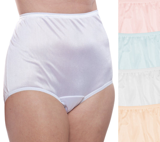 Nylon Brief Panty (Style 331/Plain Jane) 4 Pack in Pastels - Concordia Style Boutique