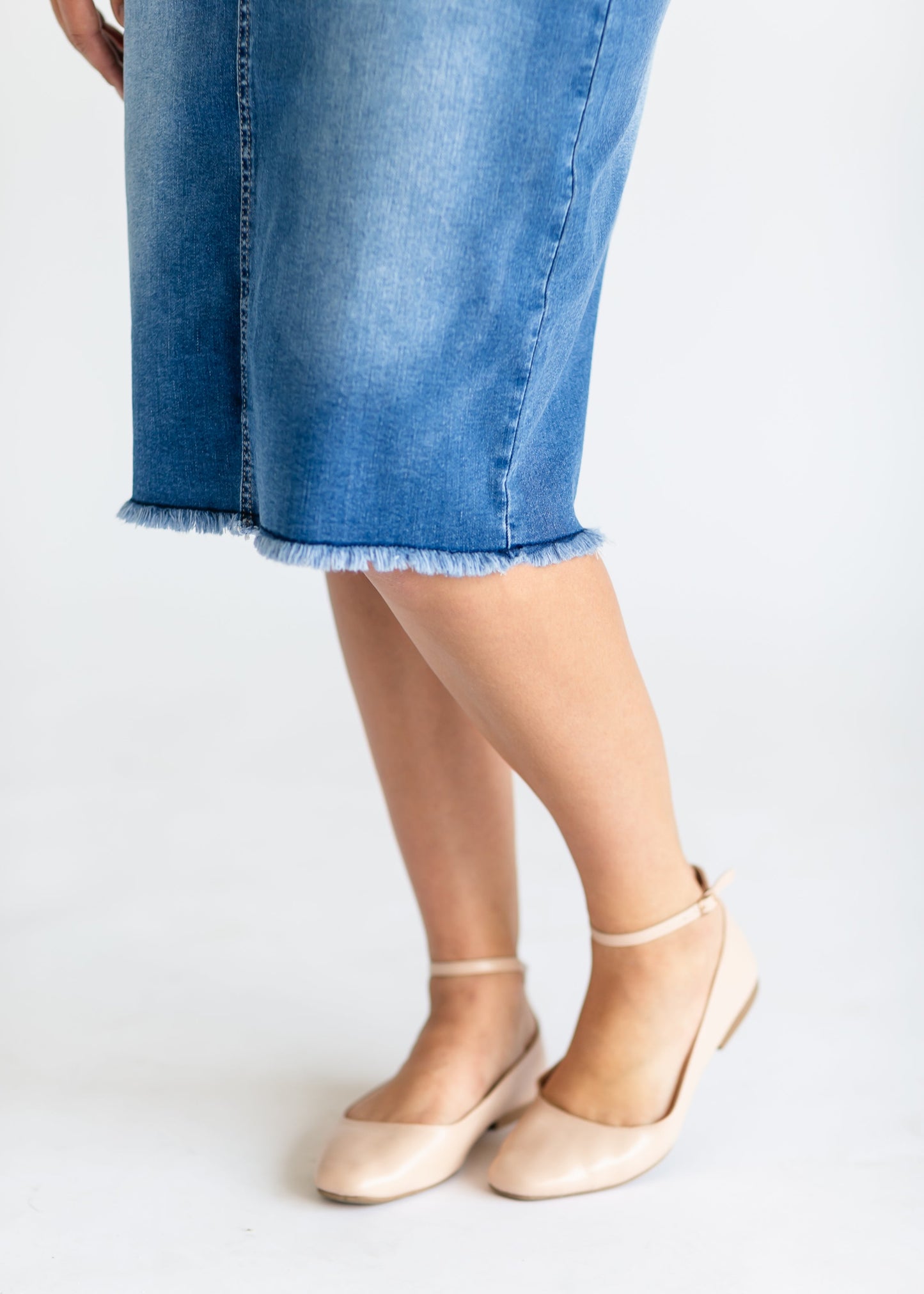 Hadley High Rise Denim Midi Skirt - Concordia Style Boutique