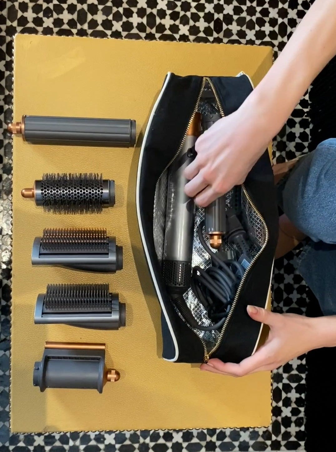 Roomy Hair Wrap Tools Travel Case, Black - Concordia Style Boutique