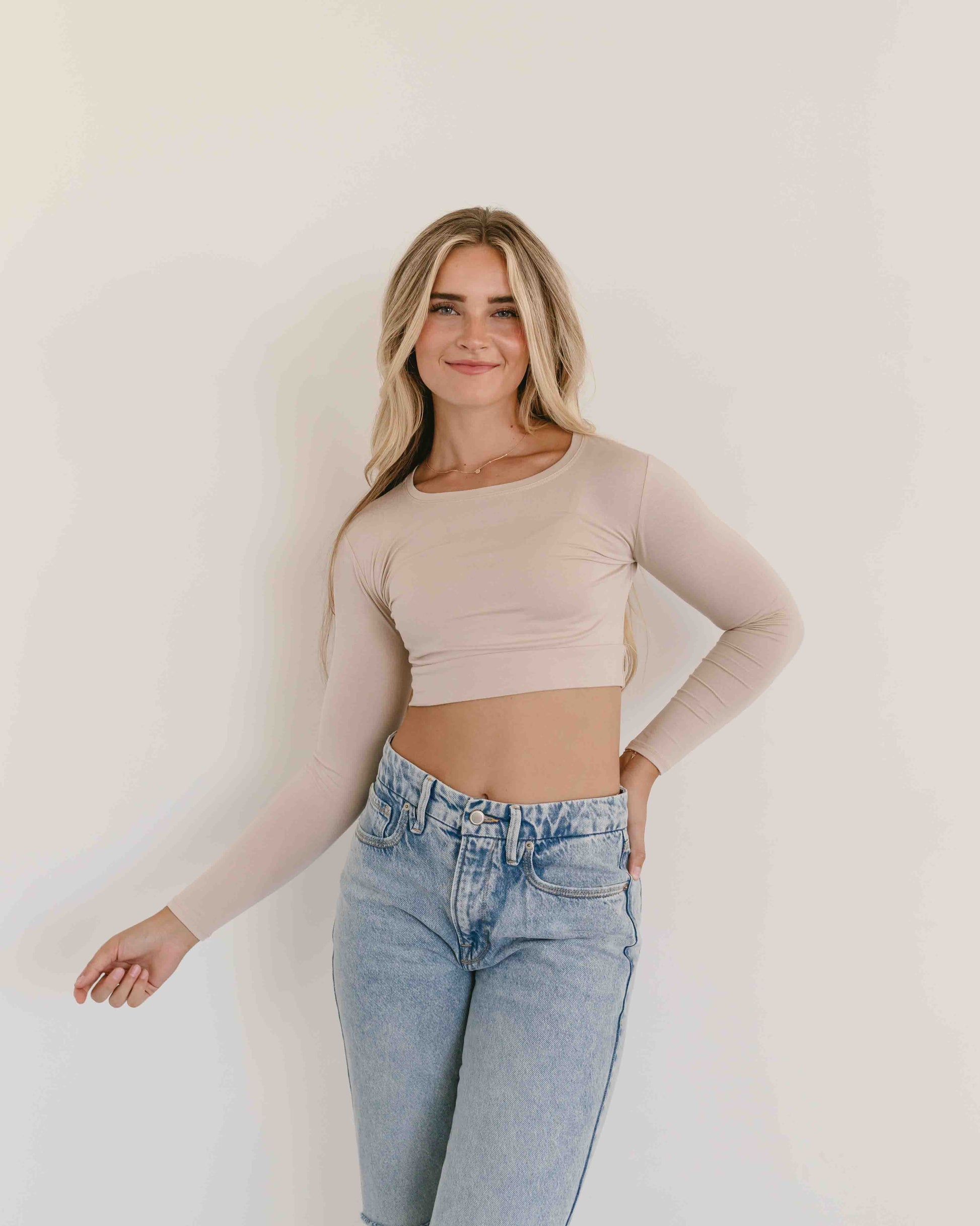 Crew Neck Long Sleeve Halftee - Concordia Style Boutique
