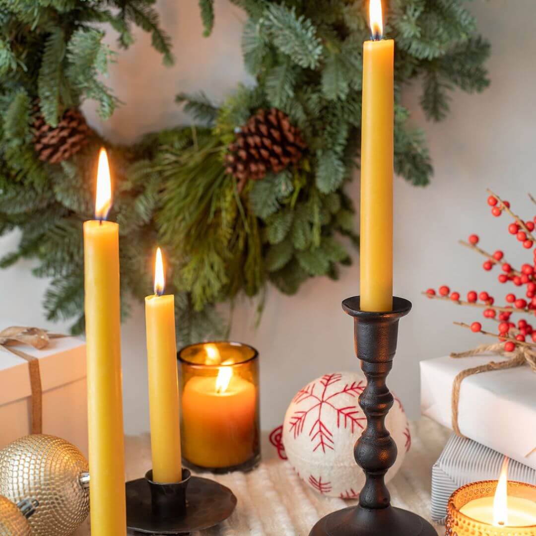 Hand-Dipped Beeswax Taper Candles - Bulk 4-Pair Bundle - Concordia Style Boutique
