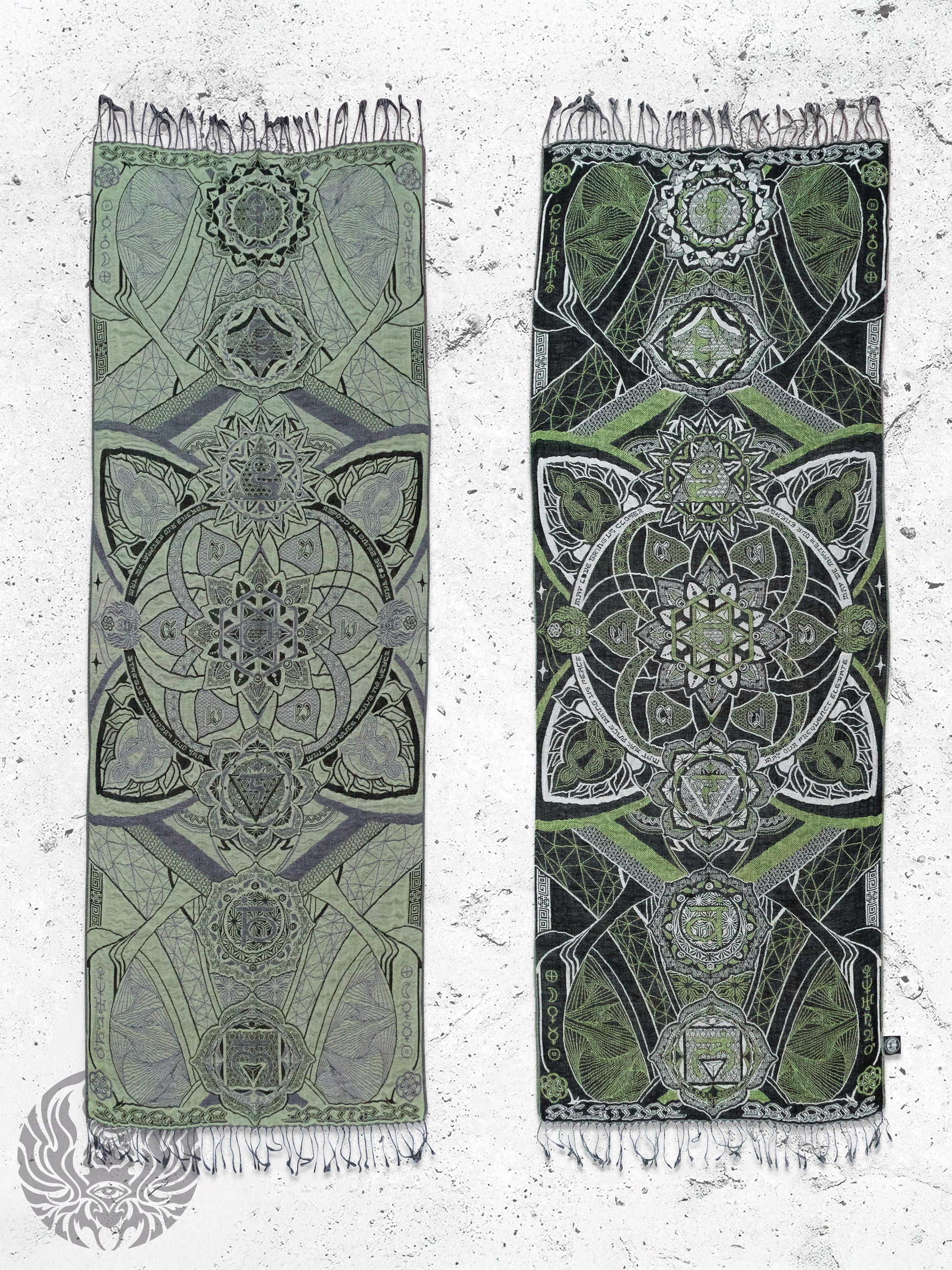 NEW RELEASE • HARMONY HEALS • UV-REACTIVE GREEN MINT • Festival Shawl/Scarf - Concordia Style Boutique