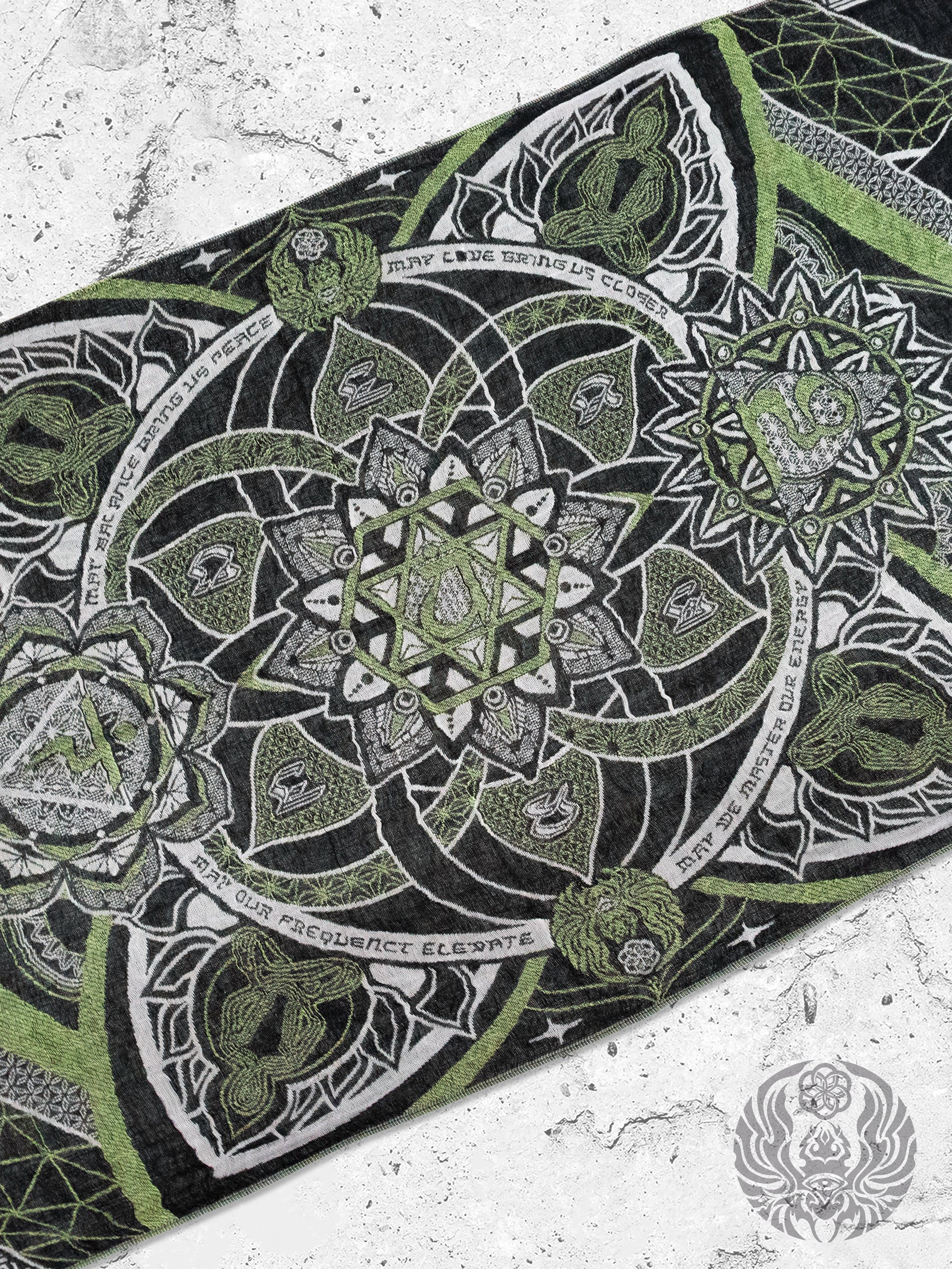 NEW RELEASE • HARMONY HEALS • UV-REACTIVE GREEN MINT • Festival Shawl/Scarf - Concordia Style Boutique