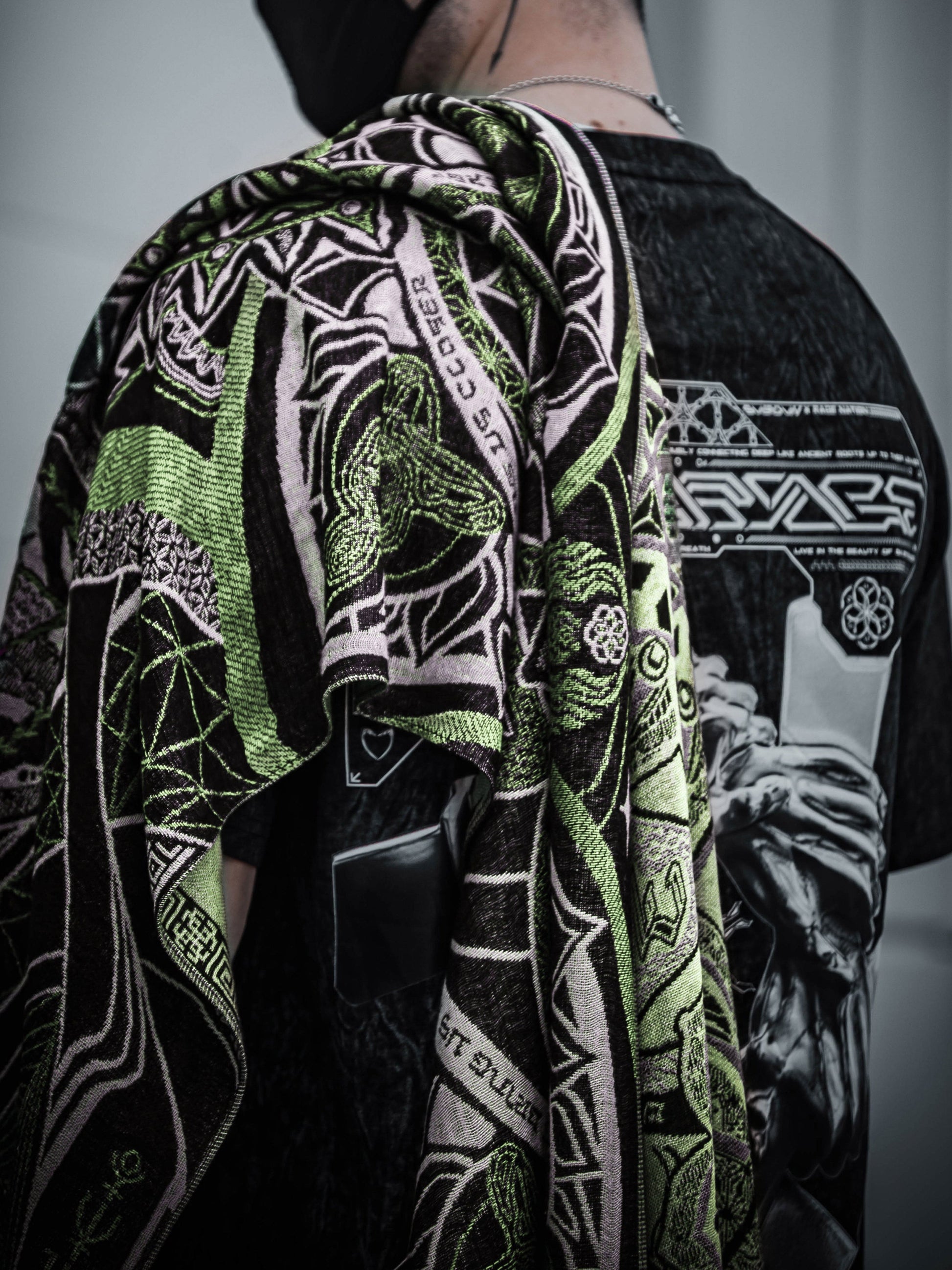 NEW RELEASE • HARMONY HEALS • UV-REACTIVE GREEN MINT • Festival Shawl/Scarf - Concordia Style Boutique