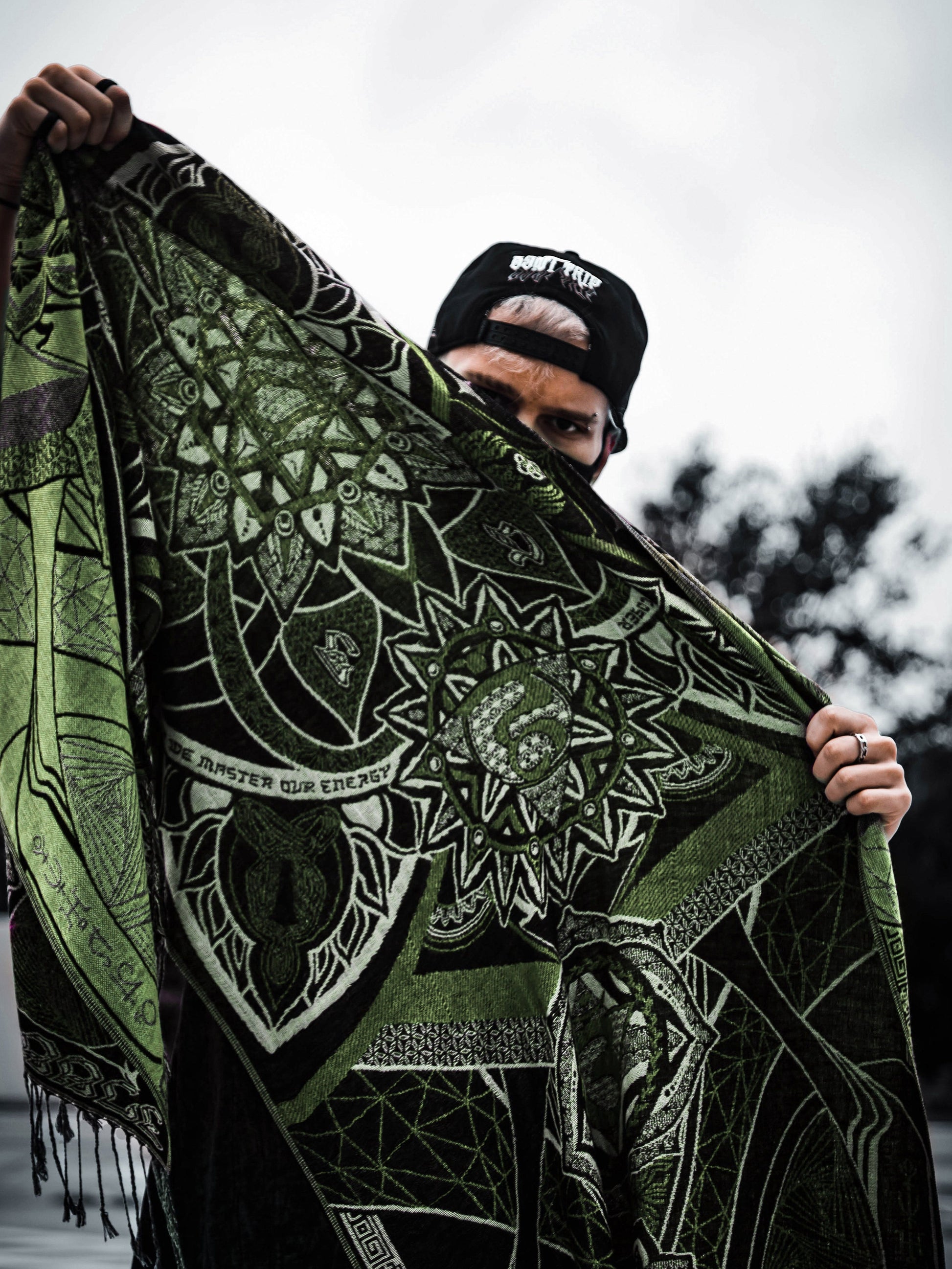 NEW RELEASE • HARMONY HEALS • UV-REACTIVE GREEN MINT • Festival Shawl/Scarf - Concordia Style Boutique