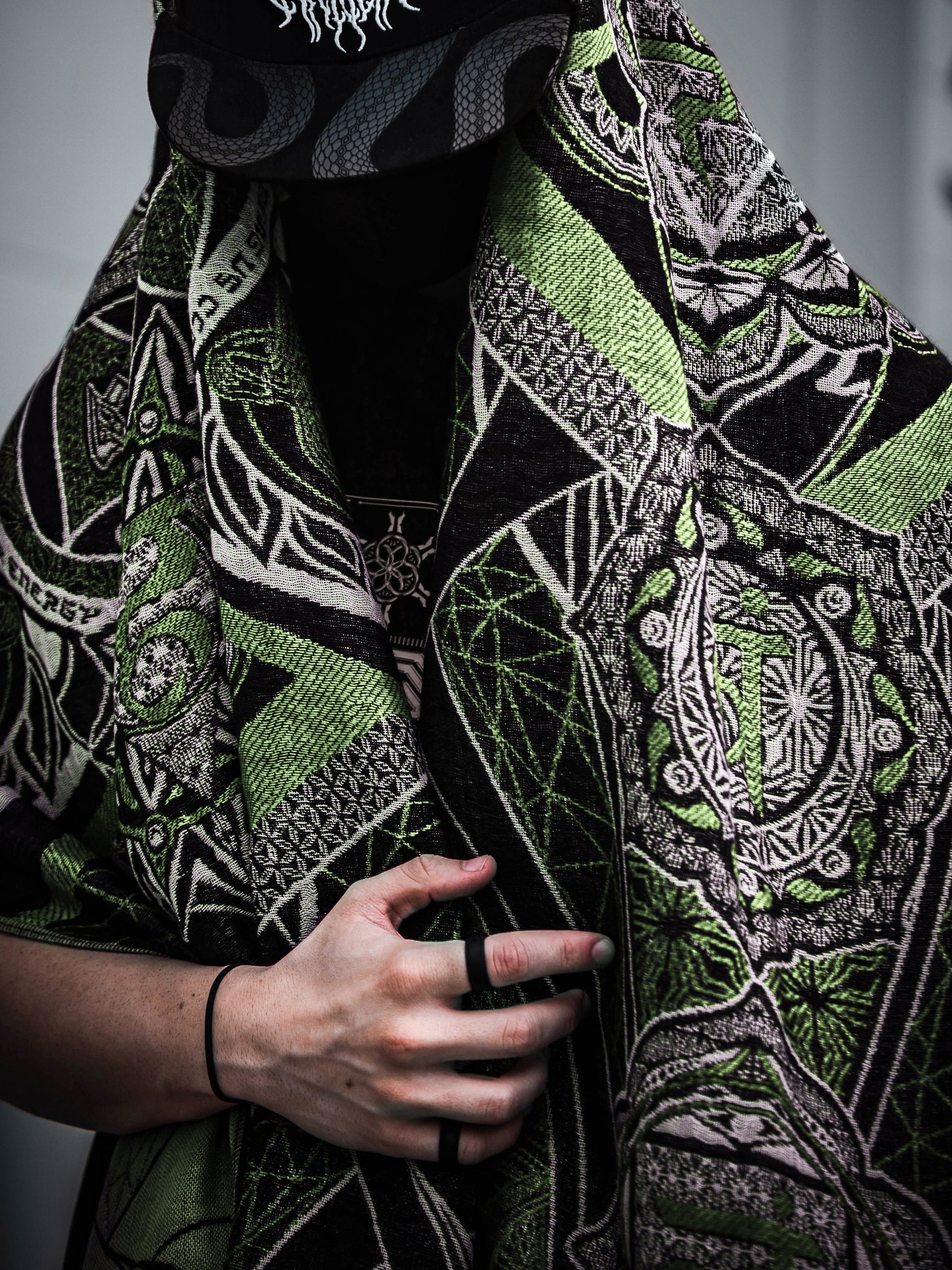 NEW RELEASE • HARMONY HEALS • UV-REACTIVE GREEN MINT • Festival Shawl/Scarf - Concordia Style Boutique