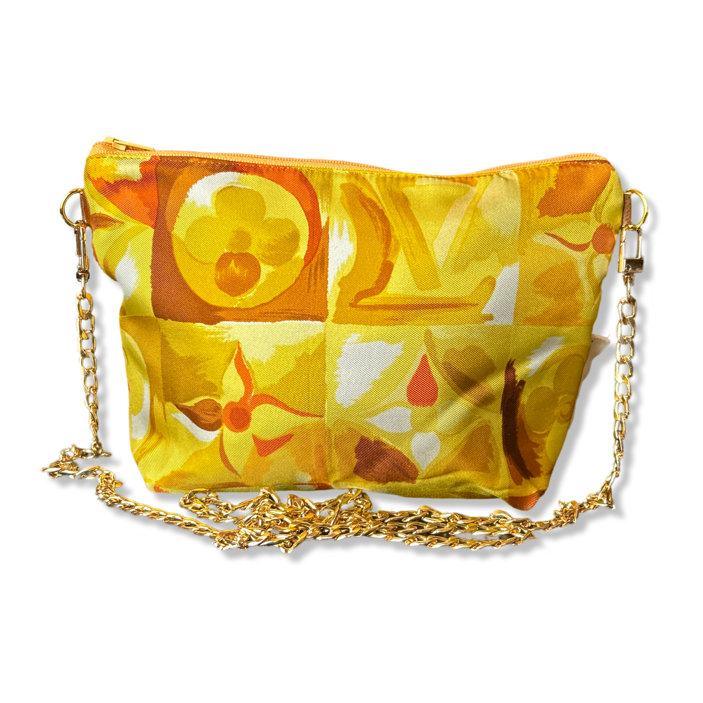 Au Fils du Temps Logo Vintage Silk Scarf Crossbody Bag