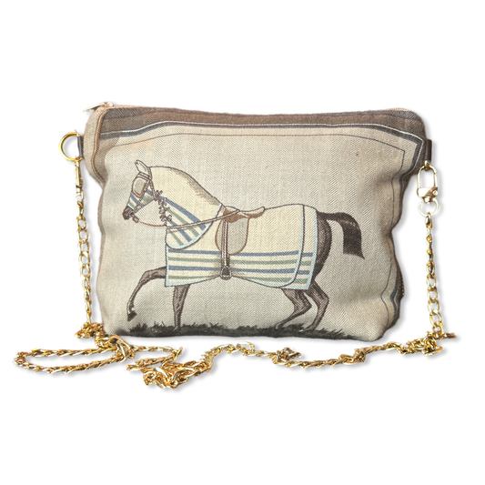 Couvertures et Tenues du Jour Vintage Silk & Cashmere Scarf Crossbody Bag