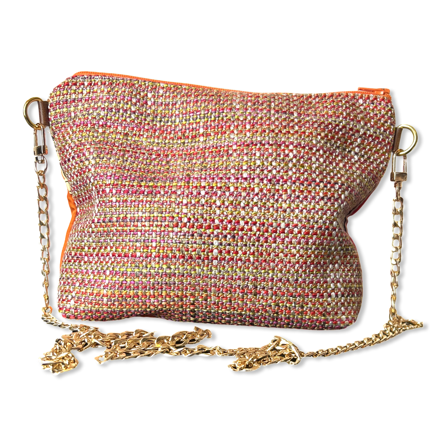 Couvertures et Tenues du Jour Orange Vintage Scarf Crossbody Bag