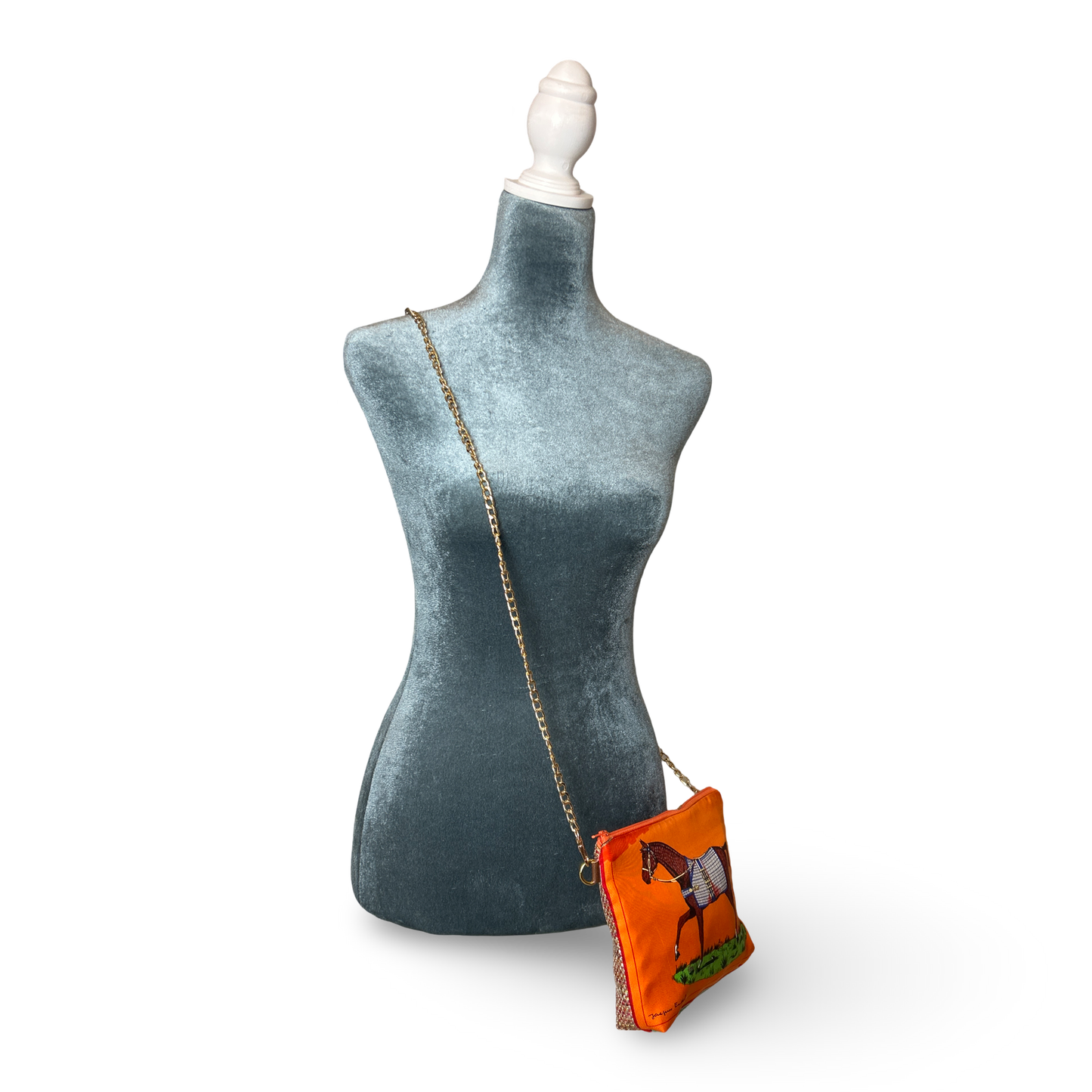 Couvertures et Tenues du Jour Orange Vintage Scarf Crossbody Bag