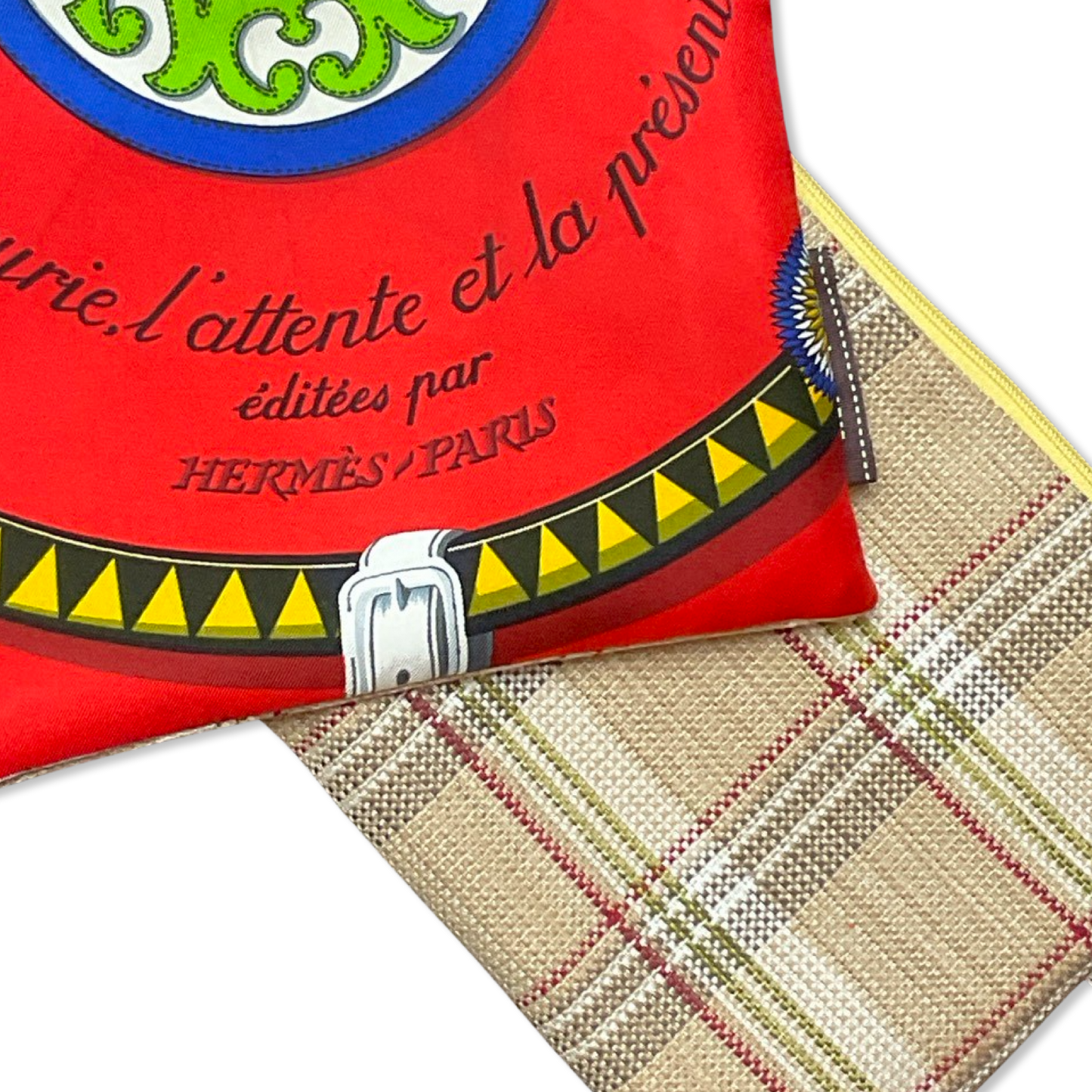 Couvertures et Tenues du Jour Red Vintage Silk Scarf All-Around Bag