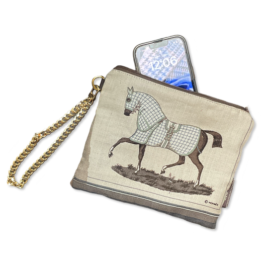 Couvertures et Tenues du Jour Vintage Silk & Cashmere Scarf Wristlet Bag