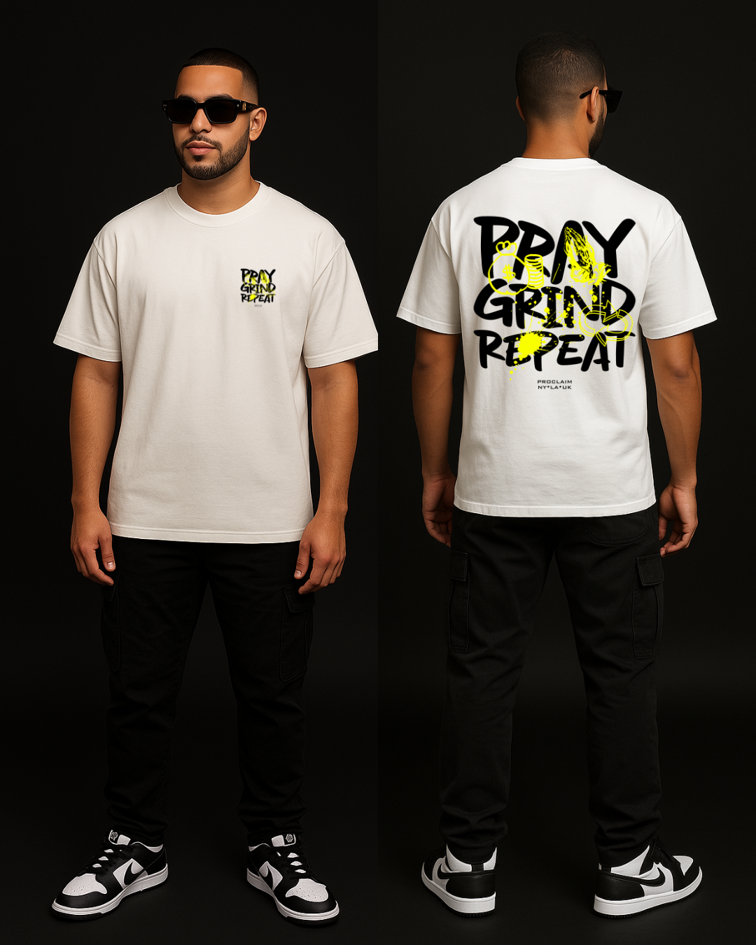 Pray Grind Repeat- Lunar White T-Shirt - Concordia Style Boutique
