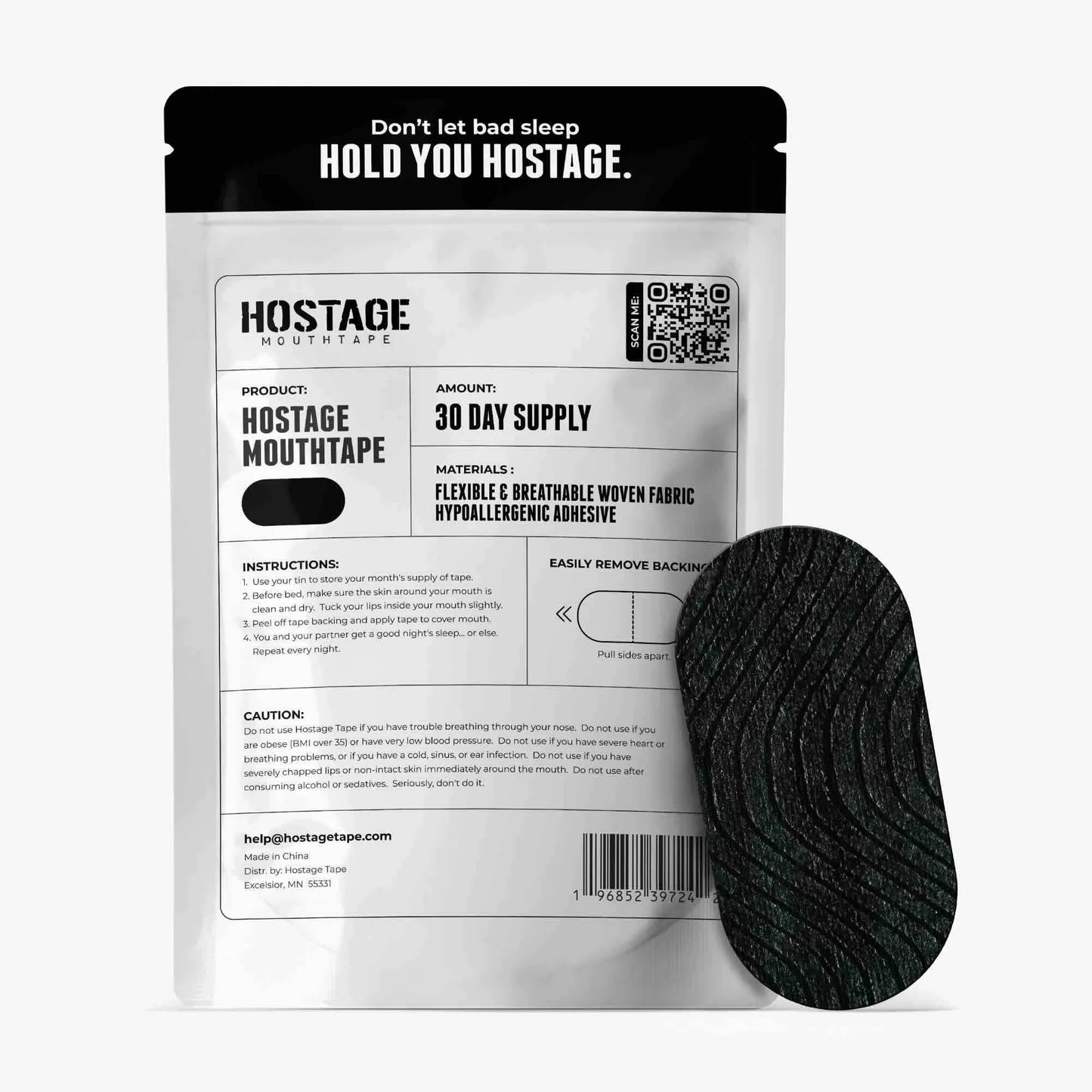 Hostage Mouth Tape - Reduces Snoring and; Enhances Sleep Quality