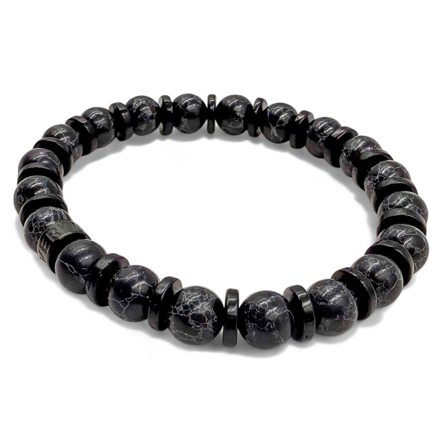 Pulse - Obsidian Drift - Handmade Mala Beaded Bracelet