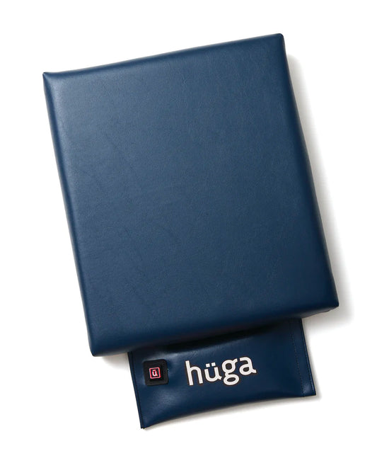 Marine Navy Vinyl / White Logo - US-made Hüga heated cushions are the longest-lasting, highest quality, most durable heated cushions you can buy!