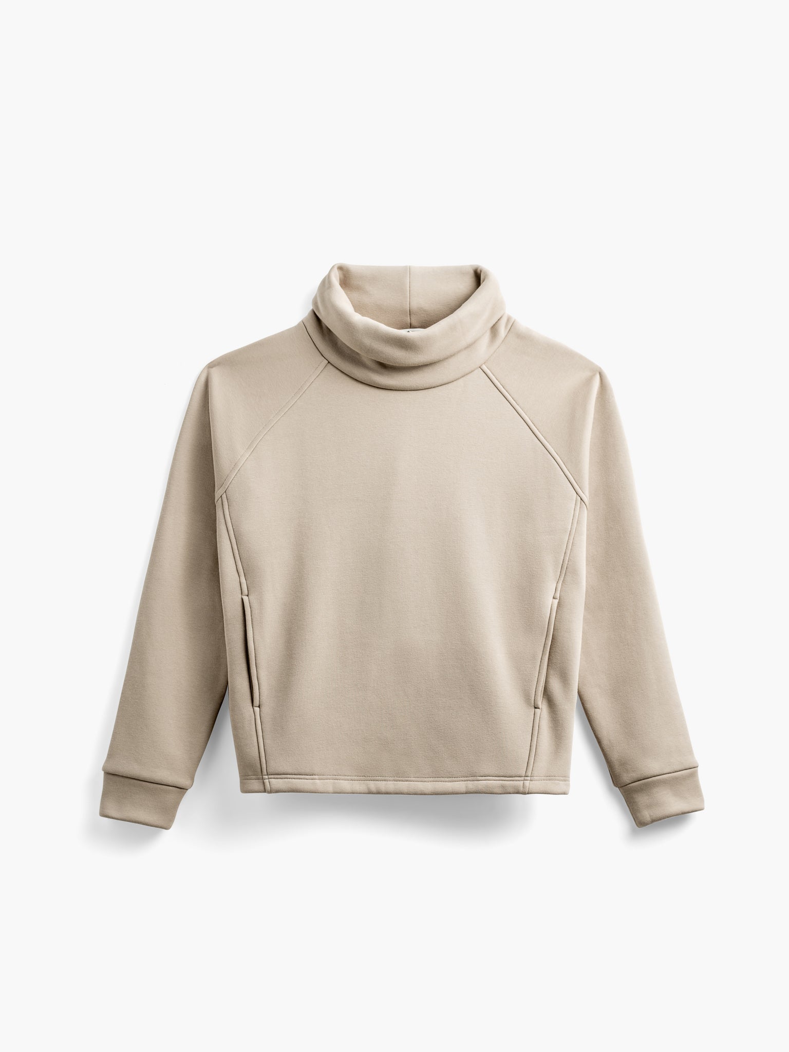 Women's Hybrid Fleece Funnel Neck - Sand Solid (9D) - Concordia Style Boutique
