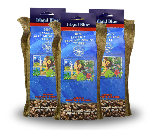 Island Blue -100% Jamaica Blue Mountain Coffee Grounds (3-16oz bags) - Concordia Style Boutique