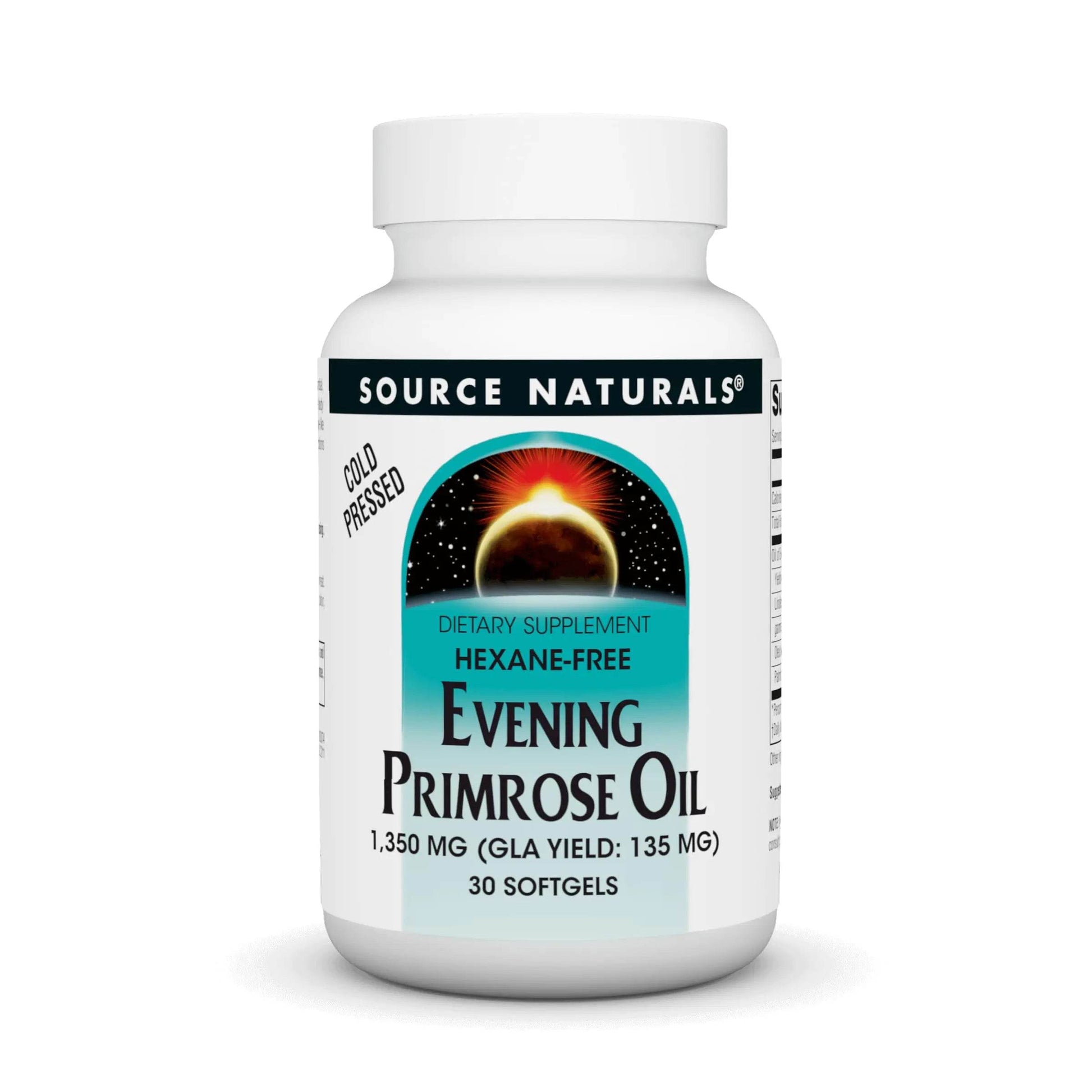 Evening Primrose Oil - Hexane-Free - 1350 mg - GLA Yield: 135 mg - Cold-Pressed - 30 Softgels - Concordia Style Boutique