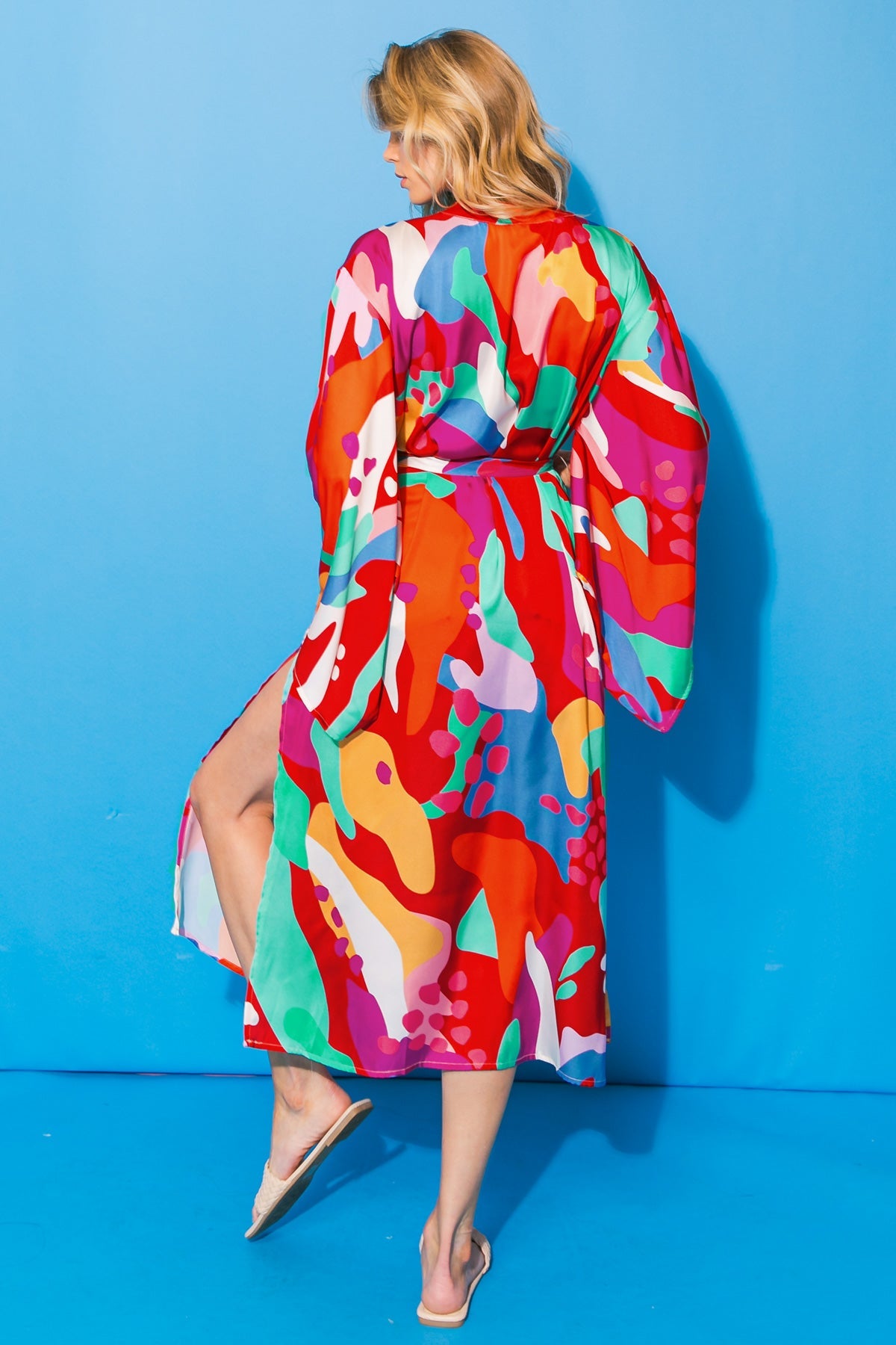 CANCUN GETAWAY SATIN MIDI KIMONO - Concordia Style Boutique