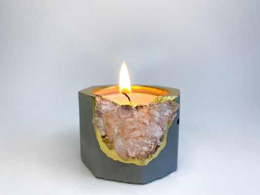 ROSE QUARTZ CANDLE HOLDER - Concordia Style Boutique