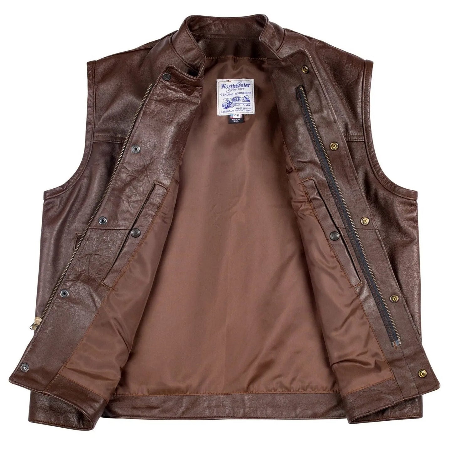 Beck® Men's 566 Brown Horsehide Leather Motorcycle Vest