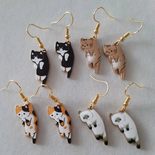 DANGLING CATS EARRINGS (PAIR) - Concordia Style Boutique