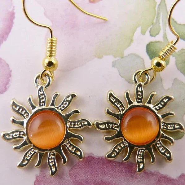 PLATED SUN EARRINGS (PAIR) - Concordia Style Boutique