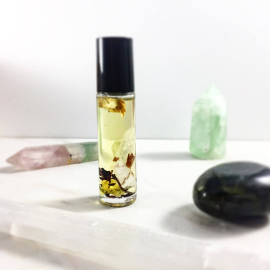 Essential Oil Blend with Crystals Frankincense and Palo Santo / Spirit Oil / Magic Oil Blend / Organic Meditation Blend / Spiritual Oil - Concordia Style Boutique